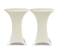 Housse de table Ø 70 cm Crème extensible 2 pcs