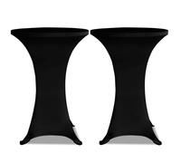 Housse De Table Ø 70 Cm Noir Extensible 2 Pcs Noir