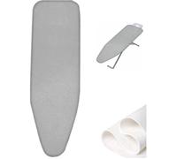 Housse De Table À Repasser Réfléchissante 130x48 cm, Universelle Pour Centrale Vapeur, Fixation Cordon/Sangles, Gris Argenté