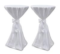 Housse De Table Blanche Avec Ruban 80 Cm 2 Pièces