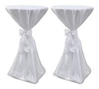 vidaXL Housse de table blanche avec ruban 80 cm 2 pièces