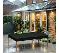 Housse de Table de Jardin - 120x70x30cm/LxWxH Noir - Tissu Oxford 420D Anti-UV Imperméable pour Mobilier Jardin, Rectangulaire Couverture Table Basse Extérieur Housses de Protection Bâche de Table