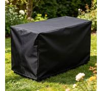 Housse de Table de Jardin 350x350x85cm Bâche de Protection Extérieure Imperméable Pluie et Neige | Tissu Oxford durable 1 cordons de serrage réglables pour l'hiver,Noir