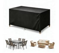 Housse de table de jardin imperméable 420D Oxford noire 350x50x45cm/LxWxH | Housse de protection pour table haute extérieure, carrée ou rectangulaire, imperméable, anti poussière et anti UV