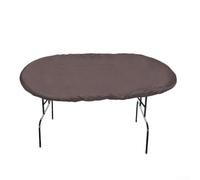 Housse de table de jeu ovale en tissu Oxford 420D imperméable avec cordon de serrage pour meubles de jardin, protection contre la poussière, la pluie, noir, taille 244 x 122 cm (café)