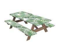 Housse de table de pique-nique équipée, housse de table de pique-nique | avec housses de banc, élégantes 3 housses de banc de pique-nique, nappes de pique-nique - Nappes élastiques avec de beaux