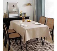 Housse de table imperméable, haut de gamme, anti-taches, beige, 140 x 200 cm