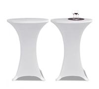Housse de table - vidaXL - Ø 60 cm - Blanc - 2 pcs - Tissu extensible
