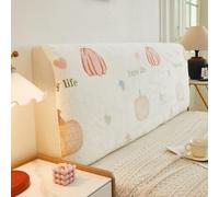 Housse de tête de lit Blanche en Peluche à Motif Cartoon, Housse Extensible Moderne et Simple pour têtes de lit, pour Lits Super King Size Doubles, Couverture complète-02|| 220cm