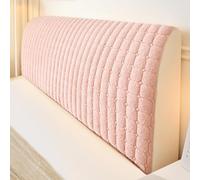 Housse de tête de lit Courte en Peluche à Motif écossais uni, Housse Extensible Moderne et Simple pour Lits Doubles Super King Size, antidérapante, Couverture complète- Pink|| 180cm