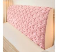 Housse de tête de lit en Peluche Unie et Mignonne, Housse Extensible Moderne et Simple pour têtes de lit, pour Lits Super King Size Doubles, Couverture complète- Pink|| 180cm