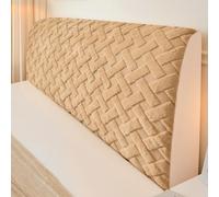 Housse de tête de lit en Peluche Unie et Mignonne, Housse Extensible Moderne et Simple pour têtes de lit, pour Lits Super King Size Doubles, Couverture complète- Khaki|| 200cm