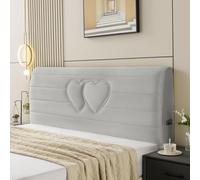 Housse de tête de lit en Velours uni, Housse de tête de lit Simple et Moderne pour Lits Doubles Super King Size, Housses complète Anti-poussière- Gray||120cm