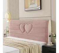 Housse de tête de lit en Velours uni, Housse de tête de lit Simple et Moderne pour Lits Doubles Super King Size, Housses complète Anti-poussière-Pink|| 210cm