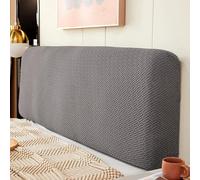 Housse de tête de lit haut de gamme, protection universelle anti-poussière | Élastique tout compris de couleur unie, doublure de tête de lit douce et moelleuse(Dark gray,220cm)