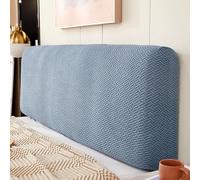 Housse de tête de lit haut de gamme, protection universelle anti-poussière | Élastique tout compris de couleur unie, doublure de tête de lit douce et moelleuse(Blue,150cm)