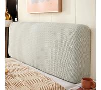 Housse de tête de lit haut de gamme, protection universelle anti-poussière | Élastique tout compris de couleur unie, doublure de tête de lit douce et moelleuse(Light gray,220cm)