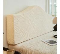 Housse de tête de lit irrégulière à Motif Simple et Couleur Unie, Housse Extensible Moderne pour têtes de lit, pour Lits Doubles Super King Size, Couverture complète-Beige|| 200cm