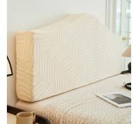 Housse de tête de lit irrégulière à Motif Simple et Couleur Unie, Housse Extensible Moderne pour têtes de lit, pour Lits Doubles Super King Size, Couverture complète- Beige 2|| 150cm