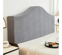 Housse de tête de lit irrégulière à Motif Simple et Couleur Unie, Housse Extensible Moderne pour têtes de lit, pour Lits Doubles Super King Size, Couverture complète- Gray 4||120cm