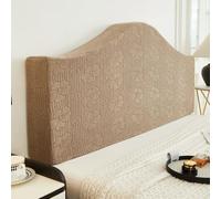 Housse de tête de lit irrégulière à Motif Simple et Couleur Unie, Housse Extensible Moderne pour têtes de lit, pour Lits Doubles Super King Size, Couverture complète- Coffee|| 200cm