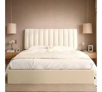 Housse De Tête De Lit Padded Matériau Velours Lavable Anti-Poussière Convient pour Chambre Lit Simple Lit King Size Élastique Épaississant Housse De Protection Complète,Blanc,140cm