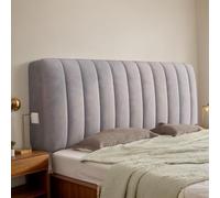 Housse De Tête De Lit Padded Matériau Velours Lavable Anti-Poussière Convient pour Chambre Lit Simple Lit King Size Élastique Épaississant Housse De Protection Complète,Gris,170cm