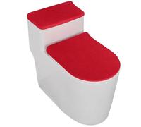 Housse de toilette antidérapa nte Couvercle de toilette et réservoir en velours extensible, 2 ensembles, doux, épais, lavable, coussin universel, maison, hôtel(Multi-colored)