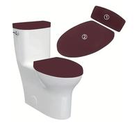 Housse de toilette antidérapa nte Ensemble de 2 couvercles couvercle toilette, réservoir, en Spandex extensible, ensemble universel, accessoires salle bain for maison, hôtel(A6 Coffee)