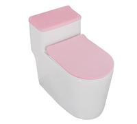 Housse de toilette antidérapa nte Ensemble housse d'abattant de toilette en velours doux, confort hôtel maison + réservoir, ensemble 4 pièces, coussin universel épais et lavable(Pink)