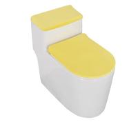 Housse de toilette antidérapa nte Ensemble housse d'abattant de toilette en velours doux, confort hôtel maison + réservoir, ensemble 4 pièces, coussin universel épais et lavable(Yellow)