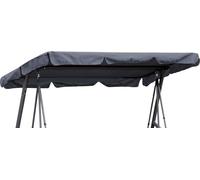 Housse de toit pour balançoire hollywoodienne 210 x 145 cm Gris Etanche | Toit universel de rechange pour balançoire de jardin 3 places | UV 50 Housse de remplacement pour toit de balançoire
