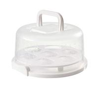 Housse de Transport de Gâteau, Porte-Gâteau Portable avec Couvercle et Poignée Conteneur de Gâteau Rond Plateau du Désert Porte-Gâteau Boîte de Rangement pour Gâteau (Blanc)