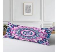 Housse de Traversin 180 cm x 60 cm Housse de Coussin Brillant, Cod377 | Mandala Motif Velour Douce Double Face Impression Taie d'oreiller avec Fermeture Eclair Caché pour Salon Chambre Cadeau Femme