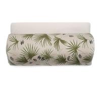 Housse d'édredon 80x200 cm lin lavé motif végétal PALAWAN beige Sauge