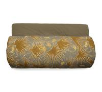 Housse d'édredon 80x200 cm lin lavé motif végétal PALAWAN vert Kaki