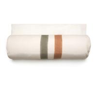 Housse d'édredon Aria lin lavé doublé coton lavé blanc Cognac-Kaki