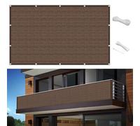 Housse d'extérieur 115 x 750 cm - Protection UV avec attaches de câble, filet pour arrière-cour et terrasse - Bouclier de jardin marron
