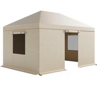 Housse d'hiver pour gazebo, convient aux gazebos à toit rigide de 3,08 x 4,39 m, housse pour gazebo toutes saisons avec parois latérales et fenêtres, matériau PE haute densité, housses de rangement fe