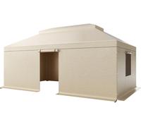 Housse d'hiver SucceBuy pour pavillons de 3,66 x 6,1 m à double toit, toit de rechange avec parois latérales et fenêtres en filet, housse de protection pour le stockage, pavillon non inclus
