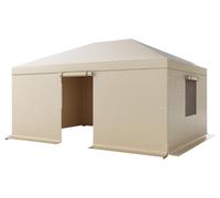 Housse d'hiver SucceBuy pour pavillons de 3,68 x 4,9 m, housse de rechange avec parois latérales et fenêtres en filet en PE, housse de protection pour le stockage, pavillons non inclus