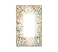 Housse d'interrupteur à bascule simple champignon, algues naturelles, algues, étoiles de mer, été, beige, plastique, taille standard, accents muraux pour maison, salon, nouvel appartement