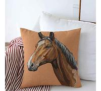 Housse d'oreiller Gravure De Tête De Cheval Trakehner Style Rétro, Tracé Au Crayon, Main Taies Oreiller Super Doux Taie Coussin 45X45 CM