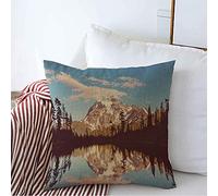 Housse d'oreiller Lac Sunset, Mont Sérénité, Mont Tranquille, Mont Shuksan, Parcs Naturels Et Paysagers, Cascade Taie d'oreiller Moderne Taies Oreiller 45X45 CM