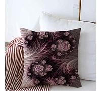 Housse d'oreiller Robe Abstraite Florale Violette Fractale Colorée, Pailles Blanches Ornées, Robe d'anniversaire d'automne Noire Taies Oreiller Super Doux Housses De Coussin 45X45 CM