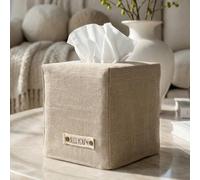 Housse élégante pour boîte à mouchoirs - Beau Support en Lin pour Exposer Vos boîtes à mouchoirs carrées - Le Couvercle Parfait pour Votre Maison et Votre Cuisine