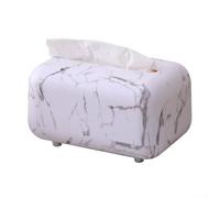 Housse élégante style marbre - Étui de rangement en ABS imperméable pour draps standard, décoration d'intérieur, 18 x 10 x 10 cm (motif marbre blanc)