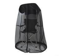 Housse en maille respirante pour chaise à baldaquin, tente imperméable avec fermeture éclair pour jardin, terrasse, balançoire, pêche, structure d'ombrage noire 185 x 125 x 205 cm (155 x 125 x 205 cm)
