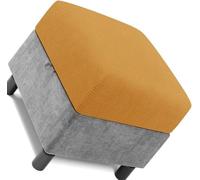 Housse en tissu jacquard - Protection pour pouf - Tissu extensible - 80 x 80 cm - Or