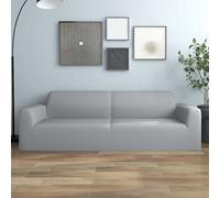 vidaXL Housse Extensible de Canapé 2 Places Protection de Meubles Couverture de Canapé Housse Extensible de Sofa Salon Gris Jersey de Polyester